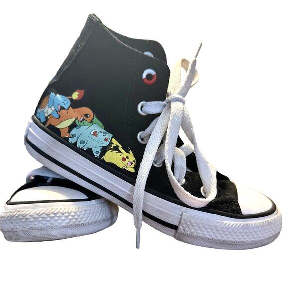 Converse Pokemon Chuck Taylor All Star Pikachu Sneakers - Little Kids Size 11c - Picture 1 of 8